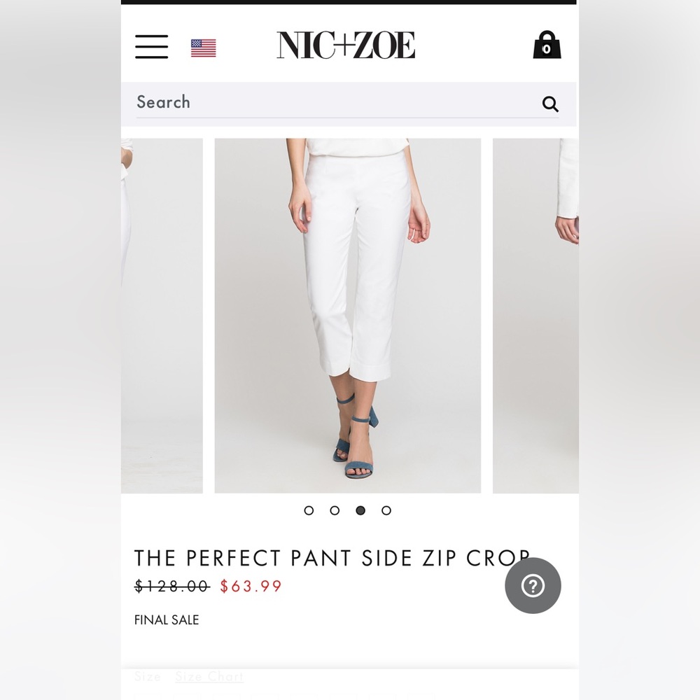 EUC Nic and Zoe side zip cropped pants size 4